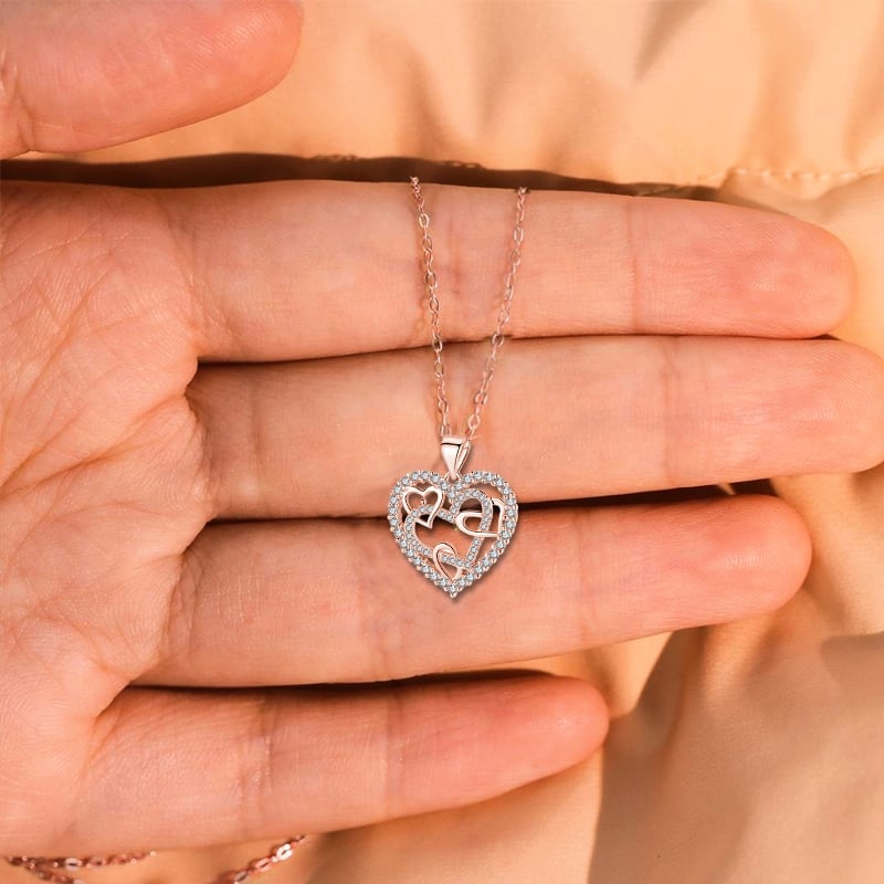 Last Day 69% OFF - Keep Me In Your Heart - Interlocking Hearts Necklace