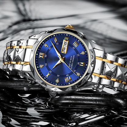 Last Day 75% OFF - Waterproof Luminous Stainless Steel Two-tone Quartz Men's Watch