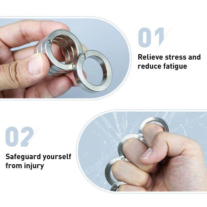 Foldable Four-Ring Titanium Steel Fidget Toy
