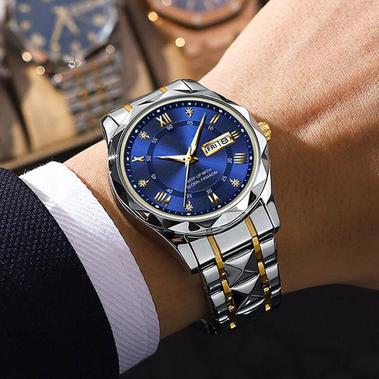 Last Day 75% OFF - Waterproof Luminous Stainless Steel Two-tone Quartz Men's Watch