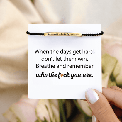 🔥LAST DAY 69% OFF - Remember Who The F♡ck You Are Motivational Tube Bracelet