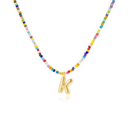 Custom Beaded Initial Necklace