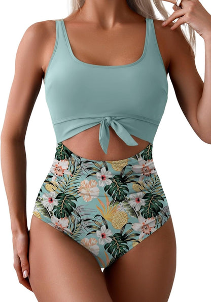 Ruched Cut-Out One-Piece Swimsuit