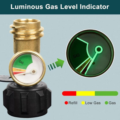 Luminous Propane Tank Gauge – Universal Fit with Leak Detector