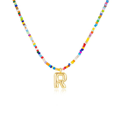 Custom Beaded Initial Necklace