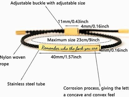 🔥LAST DAY 69% OFF - Remember Who The F♡ck You Are Motivational Tube Bracelet