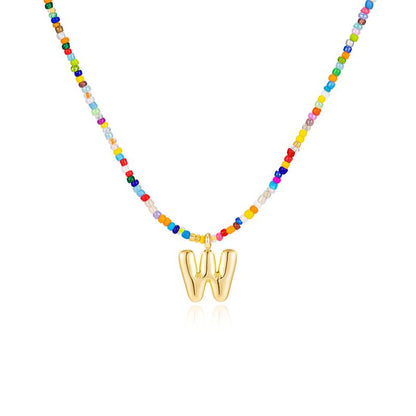 Custom Beaded Initial Necklace