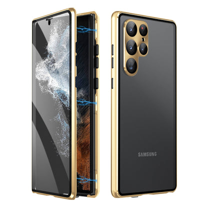 Anti-peeping Magnetic Tempered Glass Double-sided Phone Case For Samsung S21-25 Series