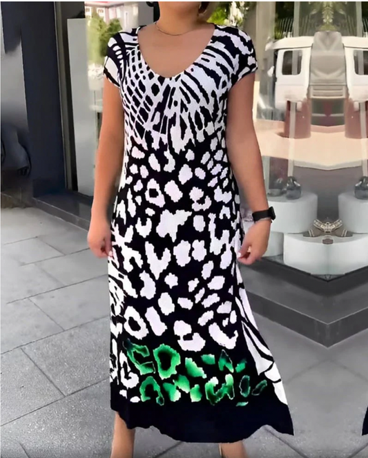 Casual Printed Short Sleeve Dress