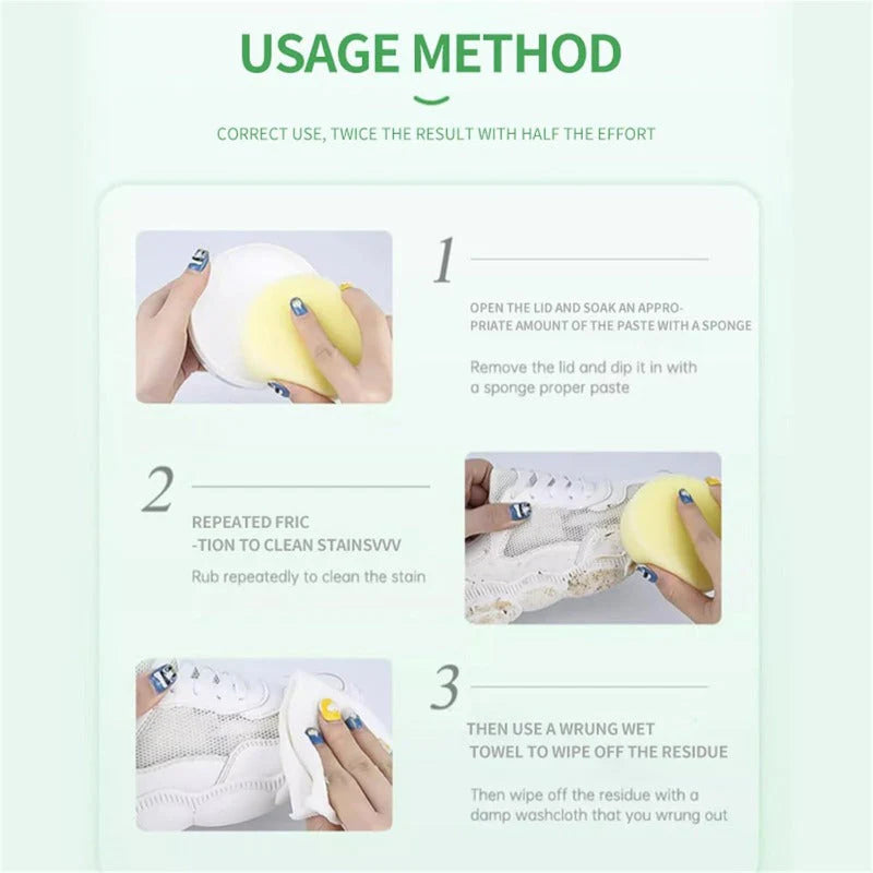 Waterless White Shoe Cleaning Paste – Quick Restore for Leather, Canvas & Mesh