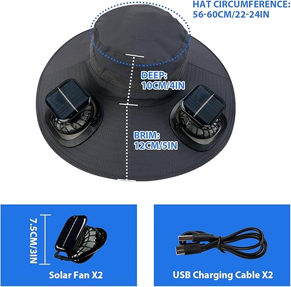 🎁Best father‘s Day Gifts❤2025 New Ultralight Solar Fan Sun Hat – Lighter Than a Baseball!⚾(Only 11oz)