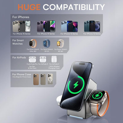🔥 Three in One Wireless Fast Charger
