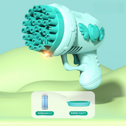 LED Bubble Blaster – 69-Hole Light-Up Machine with USB Recharge