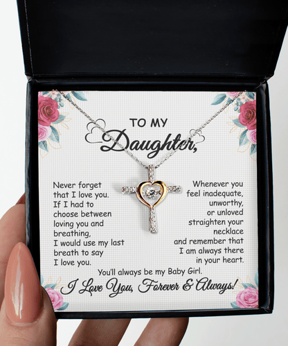 Last Day 75% OFF - To My Daughter/Granddaughter - Love You Forever Cross Dancing Necklace