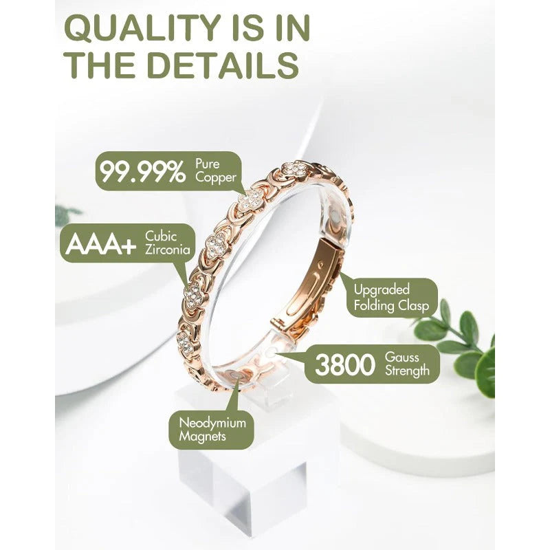 Infinity Clover Copper Magnetic Bracelet