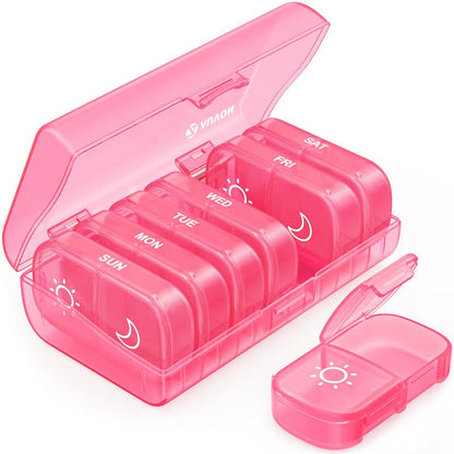 AM PM Weekly Pill Organizer – Travel-Friendly, Large Capacity & BPA-Free