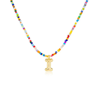 Custom Beaded Initial Necklace