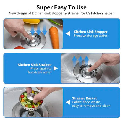 🔥LAST DAY 49% OFF-Upgraded 3 in 1 Kitchen Sink Drain Strainer