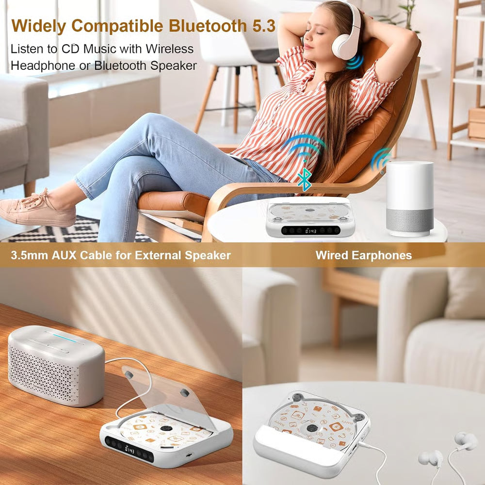 Portable Bluetooth CD Player - Halloween & Christmas SALE: 30% OFF!