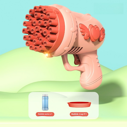 LED Bubble Blaster – 69-Hole Light-Up Machine with USB Recharge