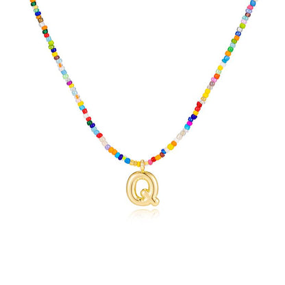 Custom Beaded Initial Necklace