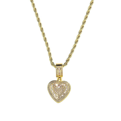 💖Last Day Sale 49% OFF💖Cubic Diamond Heart Pendant Necklace