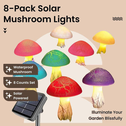 Color-Changing Solar Mushroom Garden Lights