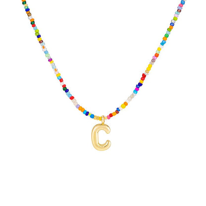 Custom Beaded Initial Necklace
