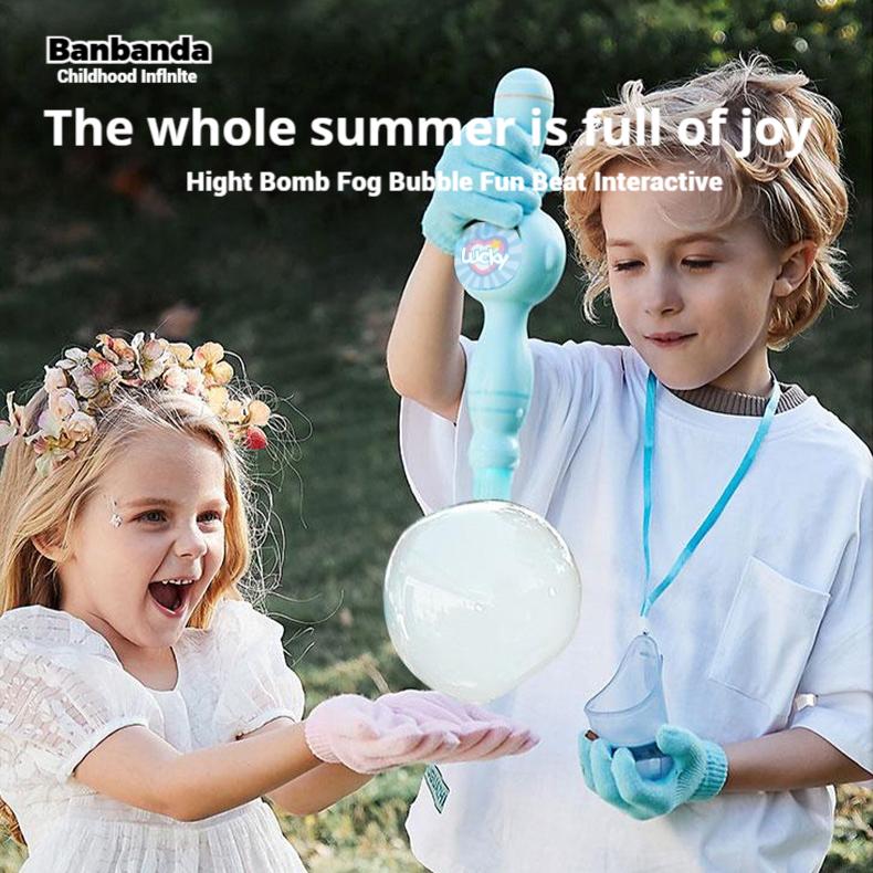 Magic Light-Up Smoke Bubble Wand – LED-Powered Fun with Catchable Bubbles