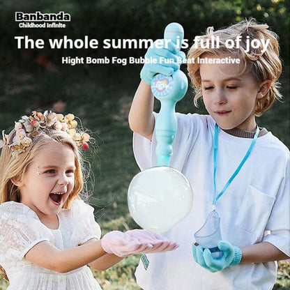 Magic Light-Up Smoke Bubble Wand – LED-Powered Fun with Catchable Bubbles