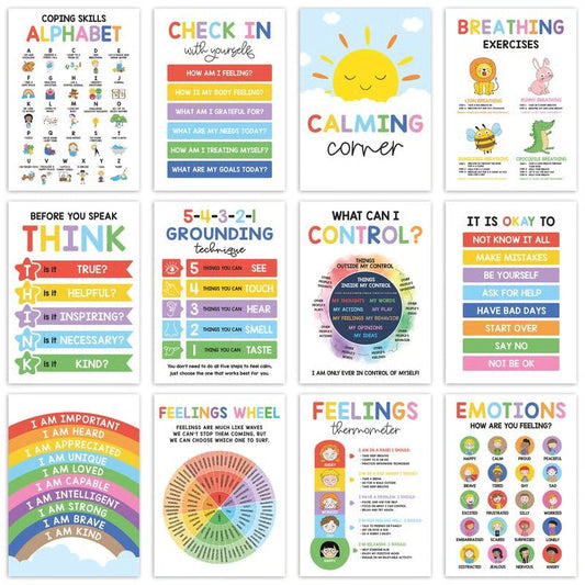 🔥❤️12 Pcs Calming Corner Posters