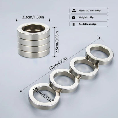 Foldable Four-Ring Titanium Steel Fidget Toy