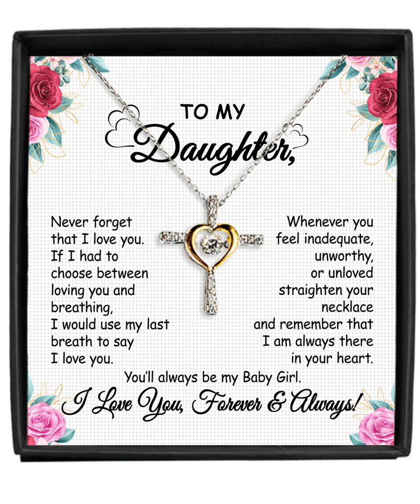 Last Day 75% OFF - To My Daughter/Granddaughter - Love You Forever Cross Dancing Necklace