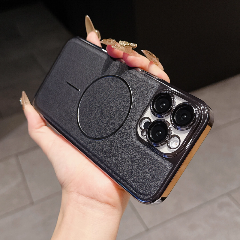 Velora LuxeShield Leather Case – Magnetic Charging & Premium Protection