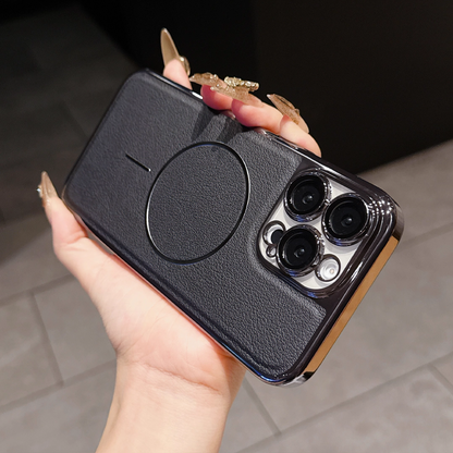 Velora LuxeShield Leather Case – Magnetic Charging & Premium Protection