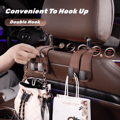 Eptchn TwinHook Leather Car Headrest Hangers