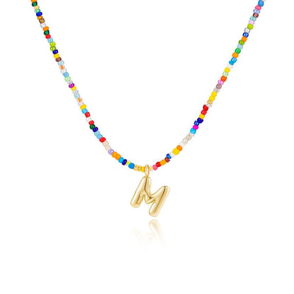 Custom Beaded Initial Necklace