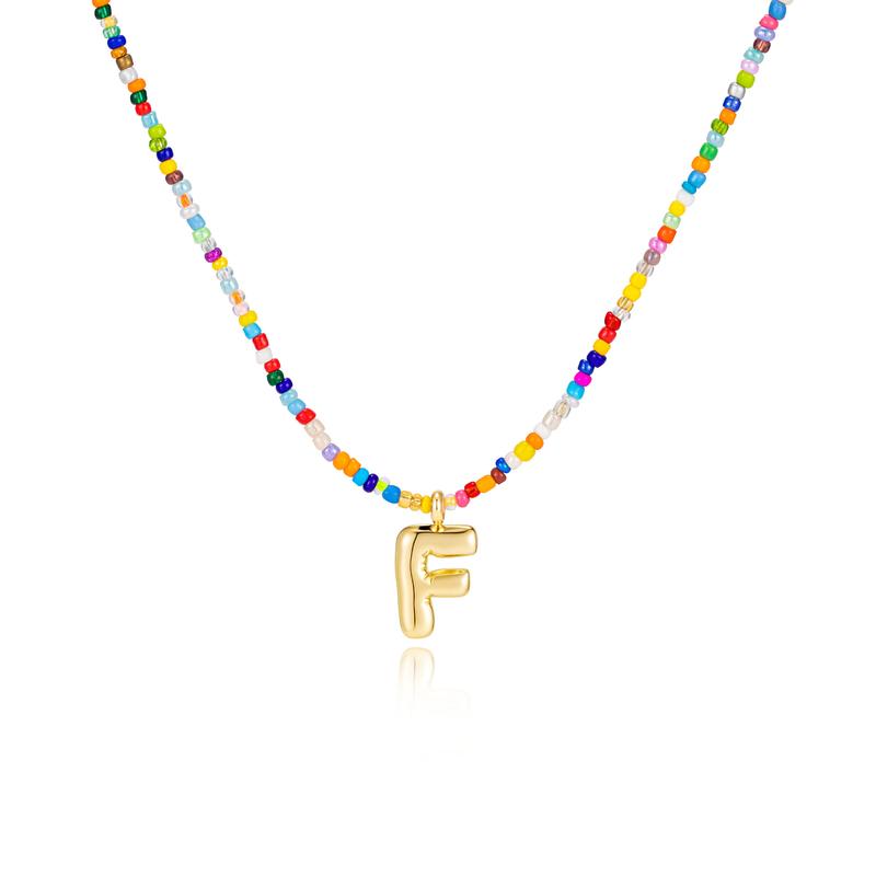 Custom Beaded Initial Necklace