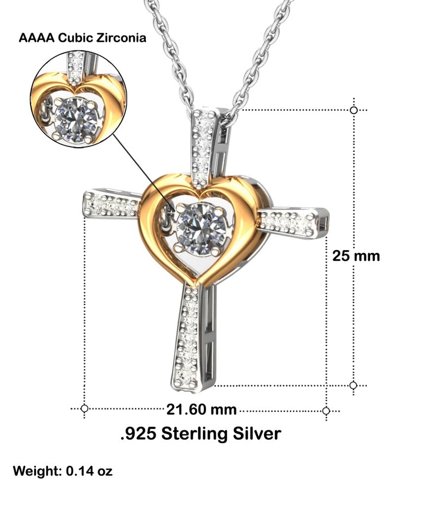 Last Day 75% OFF - To My Daughter/Granddaughter - Love You Forever Cross Dancing Necklace