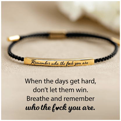 🔥LAST DAY 69% OFF - Remember Who The F♡ck You Are Motivational Tube Bracelet