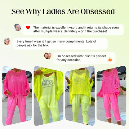 🌞Summer Sale 50% OFF🌸Women's letter print jumpsuit + hollow smock leisure suit