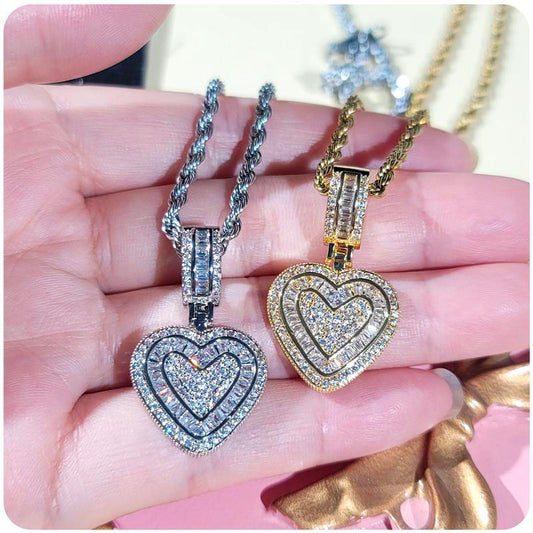 💖Last Day Sale 49% OFF💖Cubic Diamond Heart Pendant Necklace