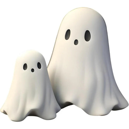 Mini Cute Ghost Statue with Middle Finger – Funny Halloween Desk Decor