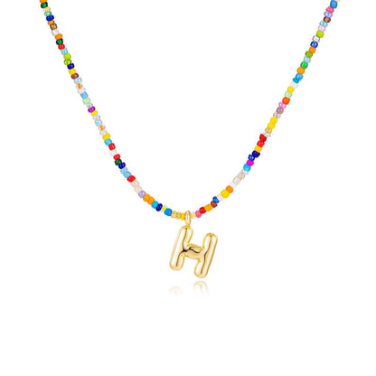 Custom Beaded Initial Necklace