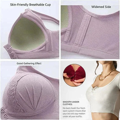 Buy 1 Get 2 Free-2025 breathable cotton bra with front button