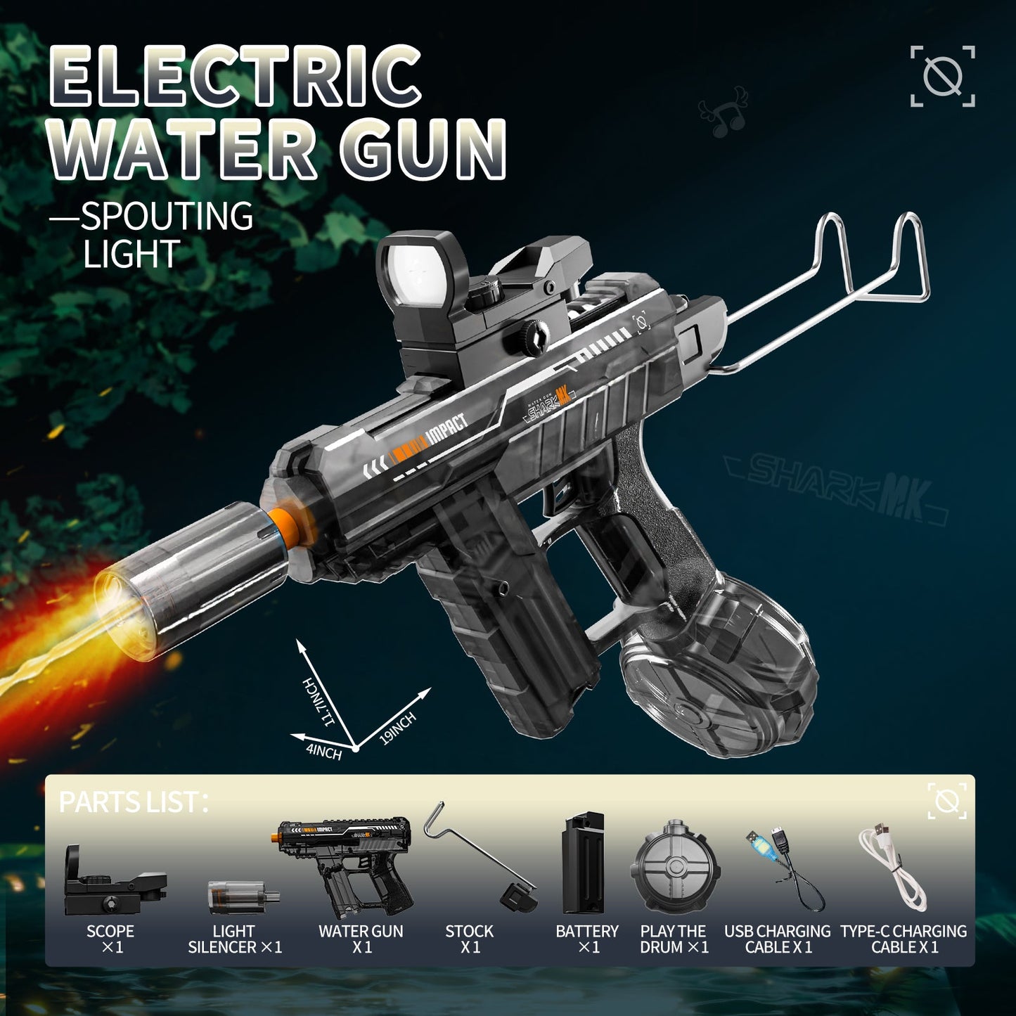 LED-Flash Rechargeable Water Blaster