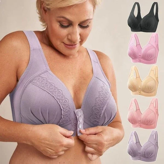 Buy 1 Get 2 Free-2025 breathable cotton bra with front button