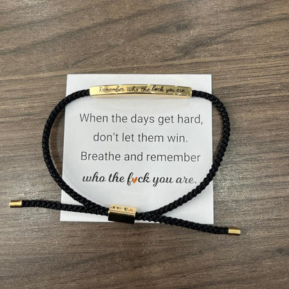 🔥LAST DAY 69% OFF - Remember Who The F♡ck You Are Motivational Tube Bracelet